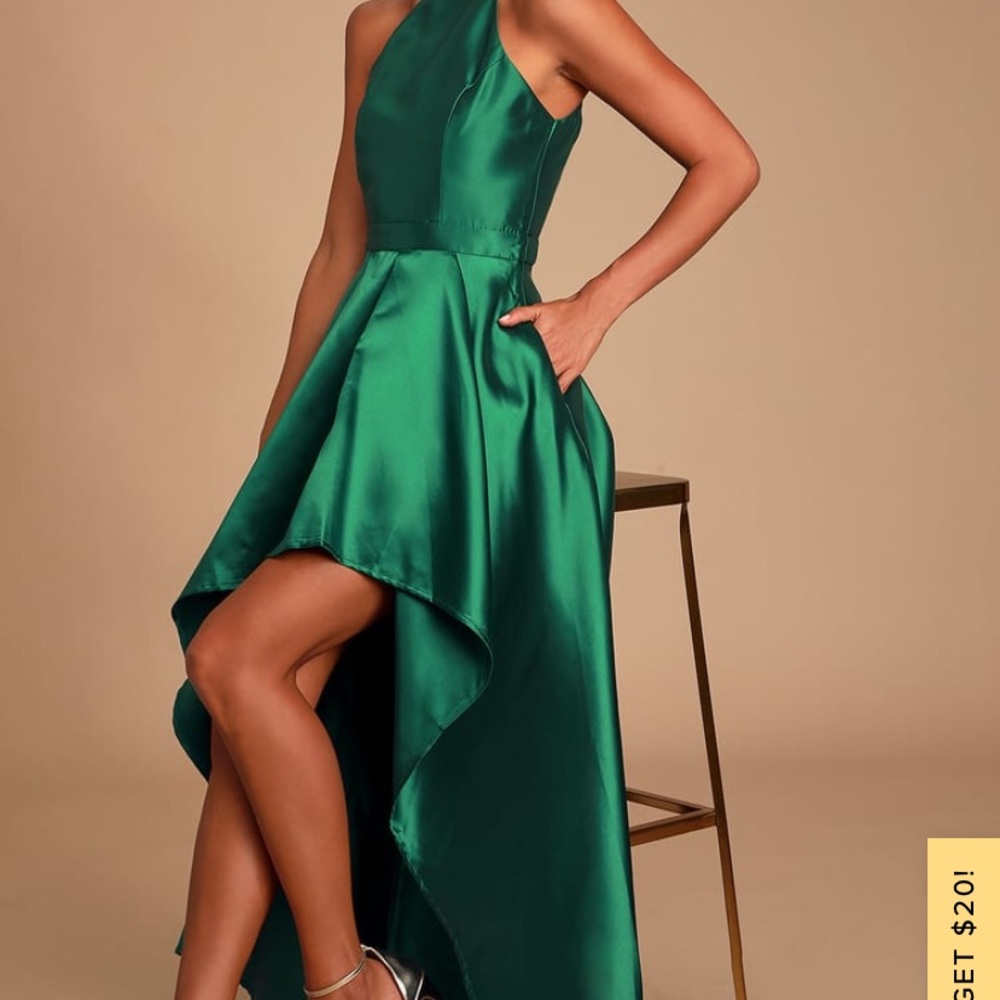 Emerald Green High Low Maxi Dress
